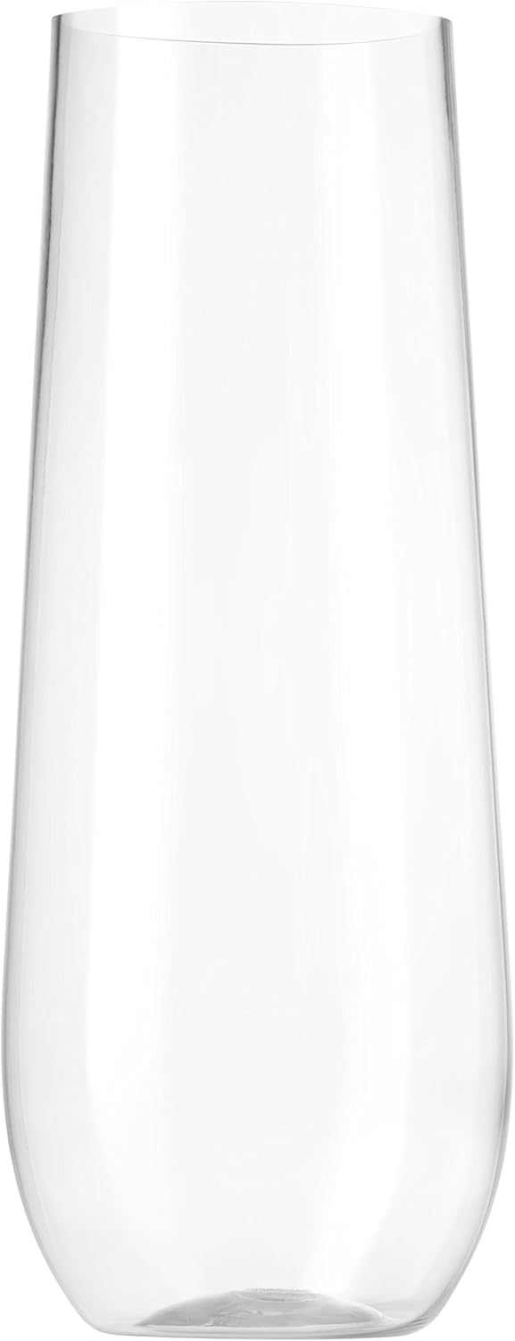 Munfix 48 Pack Stemless Plastic Champagne Flutes Disposable 9 Oz Clear Plastic Toasting Glasses Shatterproof Recyclable and BPA-Free - Image 4